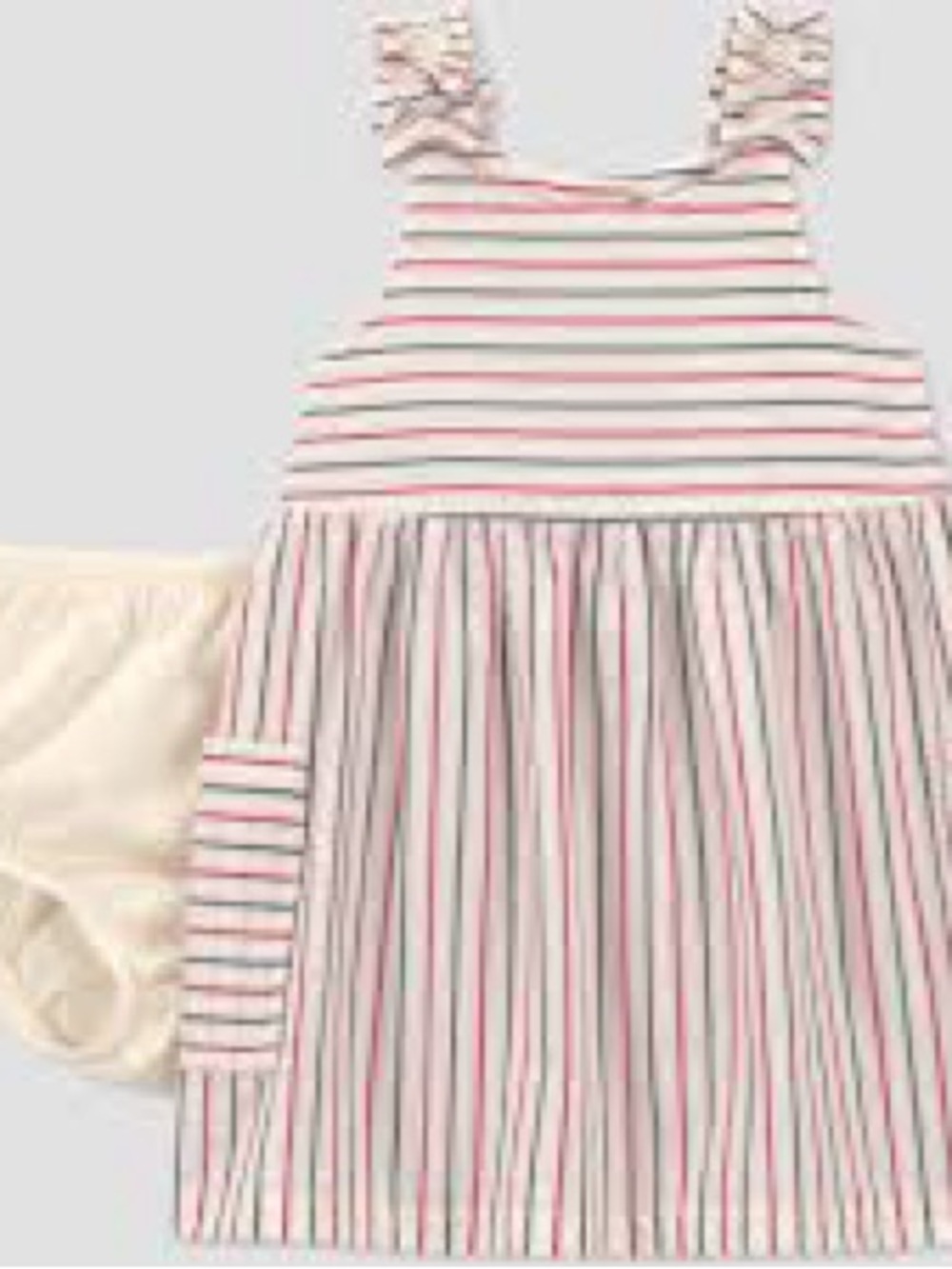 Carter's Striped Pink & Cream Ruffle Strap Dress with Bloomers